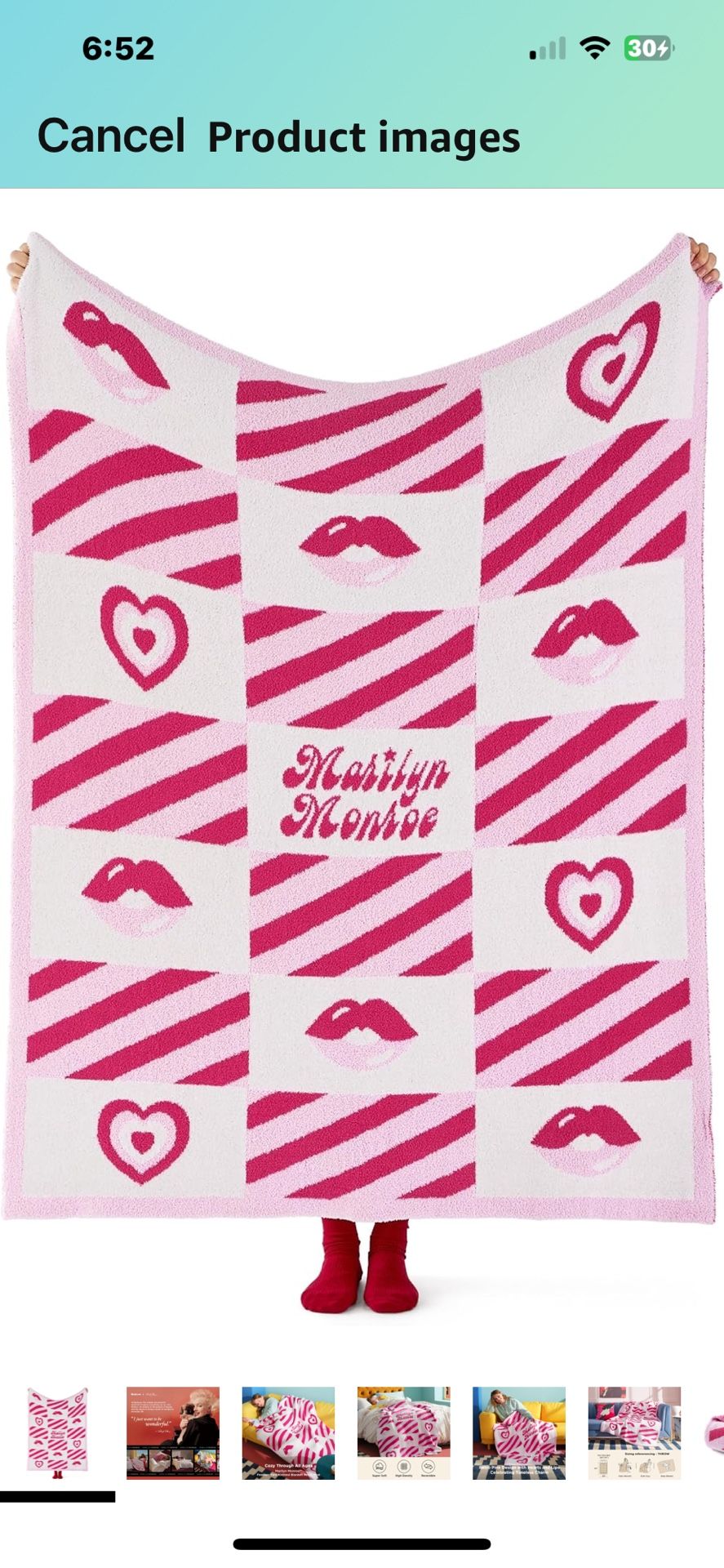 Bedsure Checkered Throw Blanket - Super Soft Knit Marilyn Monroe Throw Blanket