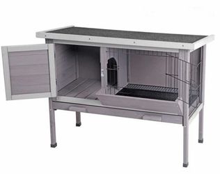 Outdoor Rabbit Hutch AIR01-B, Metal Wire Mesh Above the Tray, 3.1ft²