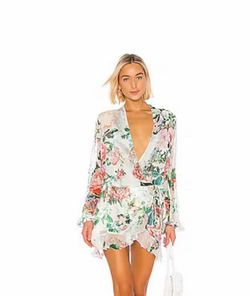 Rococo Sand Floral Wrap Top XL