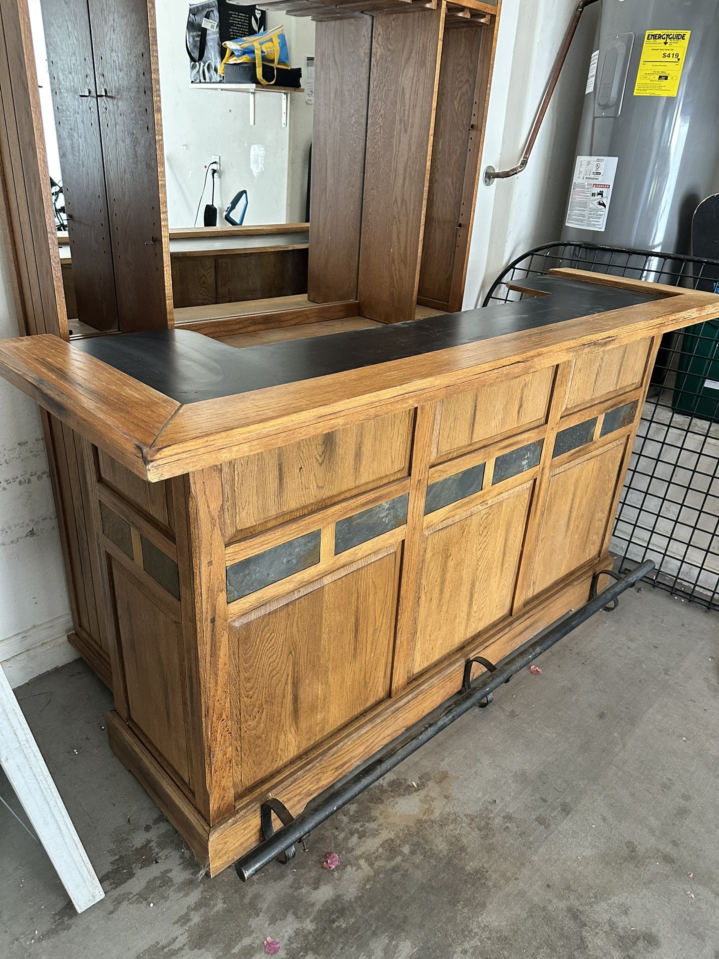 Bar With 3 Bar Stools Included