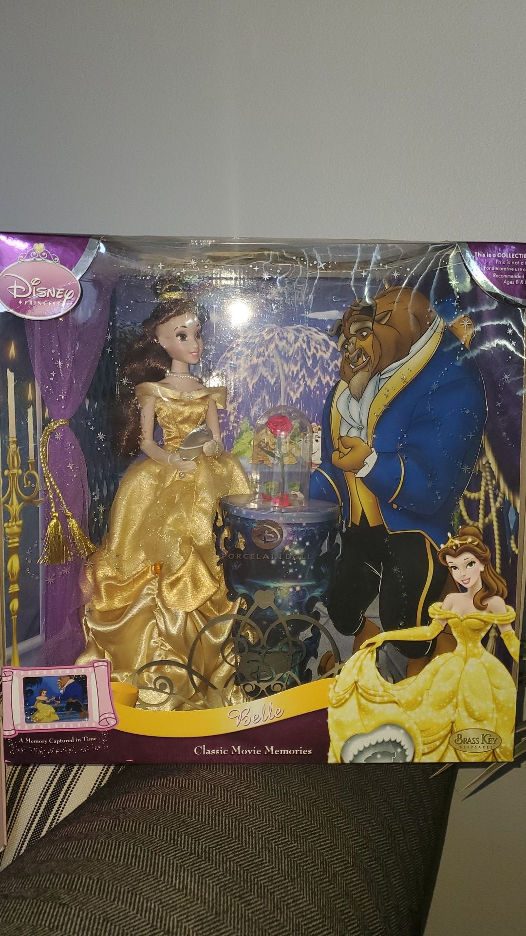 Disney Princess Beauty and the Beast Belle Porcelain Doll - Brass Key Keepsake