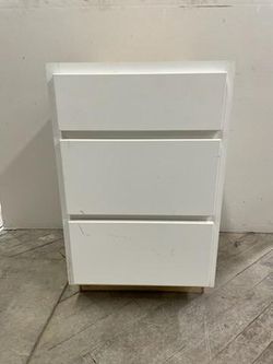 21" white 3 drawer base