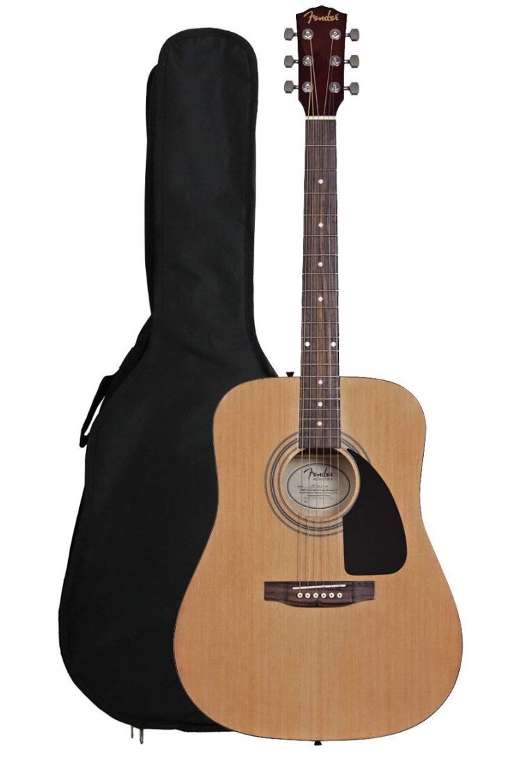 Fender FA-100 Dreadnought Acoustic Guitar with Gig Bag - Natural - Never used