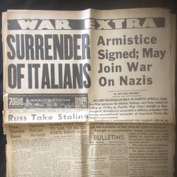 Vtg/ 1943 War Extra newspaper
