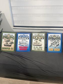 US Military Branch Metal Signs Set of 4