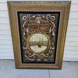 Absolutely Stunning Large Gold Tone Muslim Islamic Mecca Kaaba Wall Art Hanging Picture