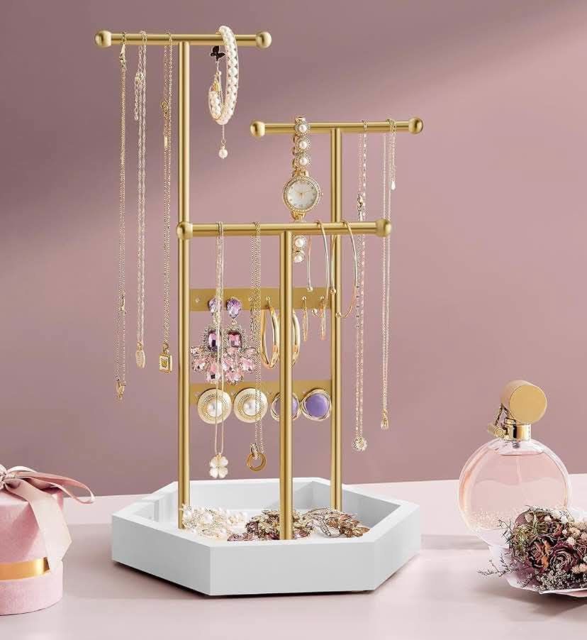 Organizer, 4 Independent Zones, Display Stand with Metal Frame