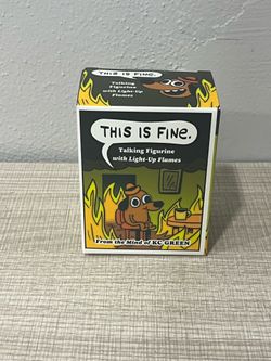 NEW This Is Fine Talking Figurine Question Hound Dog Meme Desktop Toy Gift KC Green