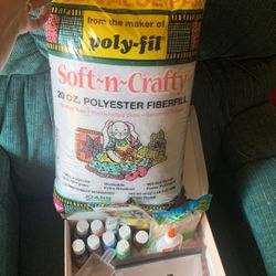 Crafts - Paints, Wooden Cut Shapes, Poly Fill, Brushes