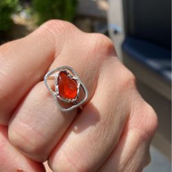 Mexican Fire Opal In Sterling Silver