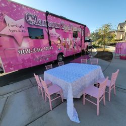 Pink Kids Party Bus In Southern California 
