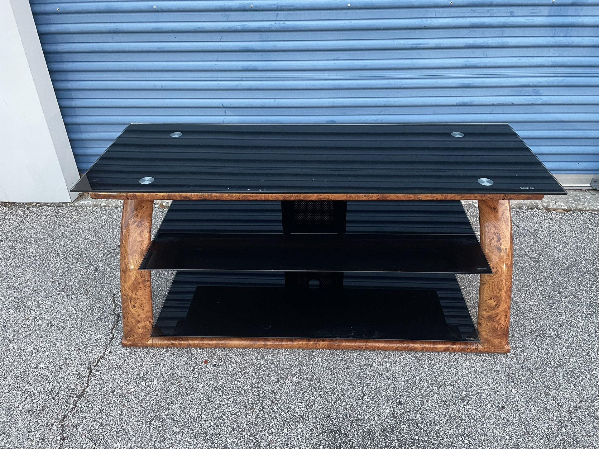 Glass Top Metal TV Stand - Used 