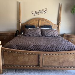 Avanti Honey Maple 12 Piece King Size Bedroom Set Comes With 2 Xtra Long Posts