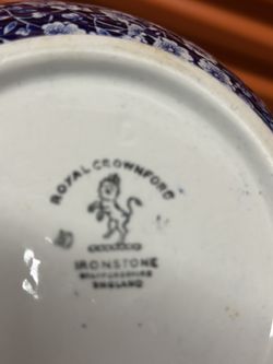 Antique Royal Crownford Ironstone Pitcher and Wash Bowl