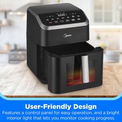 The Midea Heat Xpress 7.8 Quart Air fryer Oven 9-in-1 Functions  Black