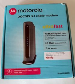 Motorola MB8611 DOCSIS 3.1 Gig-Speed Cable Modem Plus 32x8 DOCSIS 3.0. Approved by Comcast Xfinity,