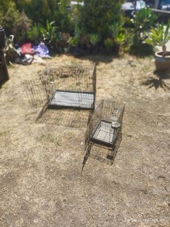 Two different size cages fold down