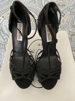 Steve Madden Black Crystal Heels Size 7.5
