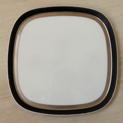 Sango Quadrille Black Satin 8” Salad Plate 7017 Japan Champagne Gold Trim