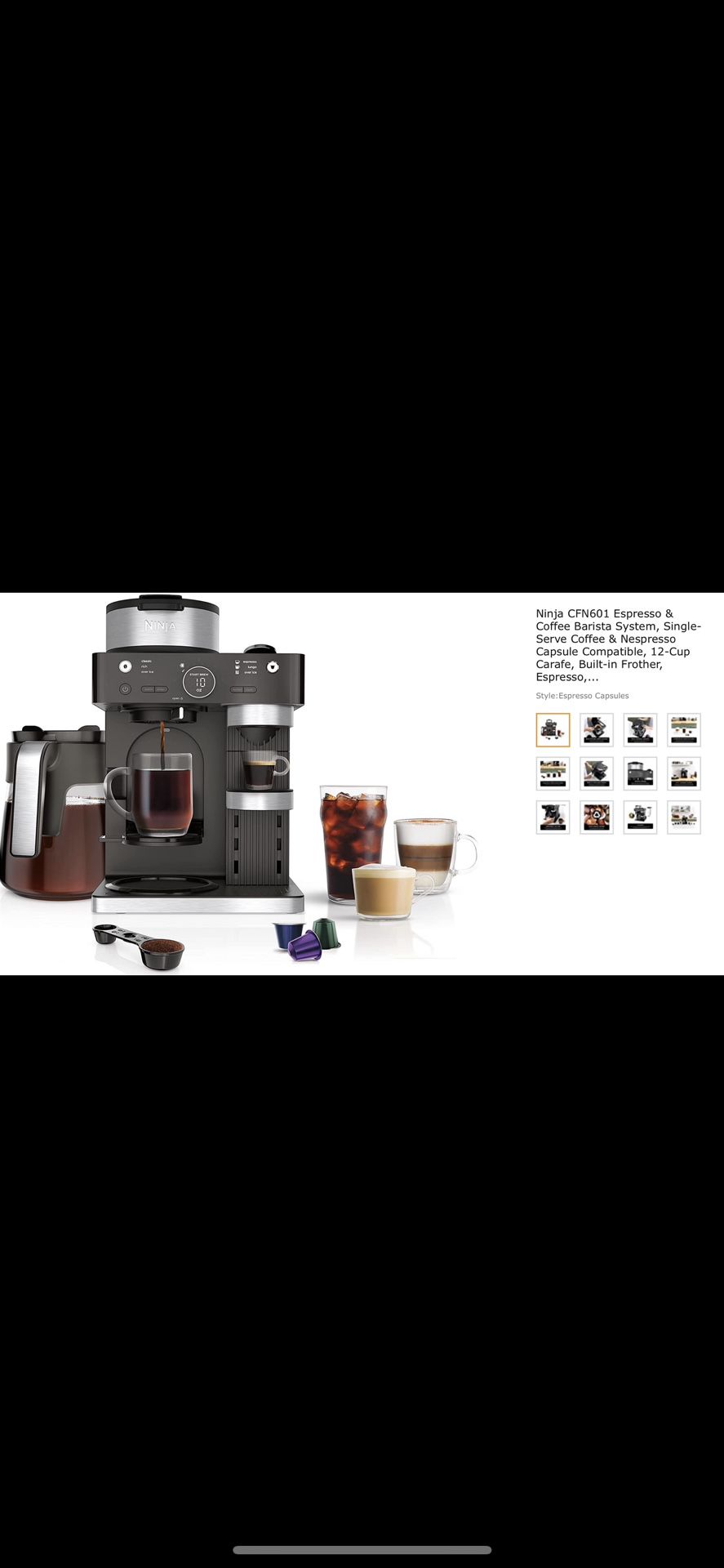  Ninja CFN601 Espresso & Coffee Barista System, Single