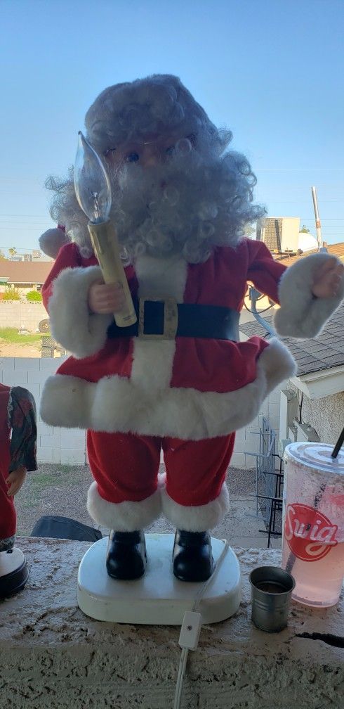 Santa And Light Up Candle