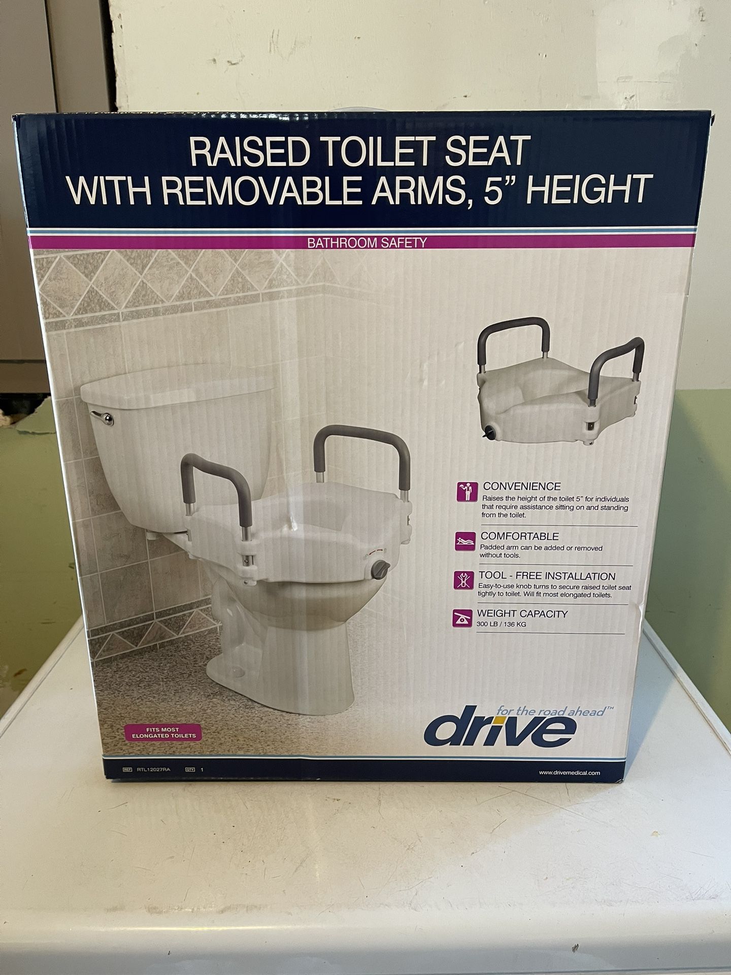 Drive Medical Plastic Raised Toilet Seat