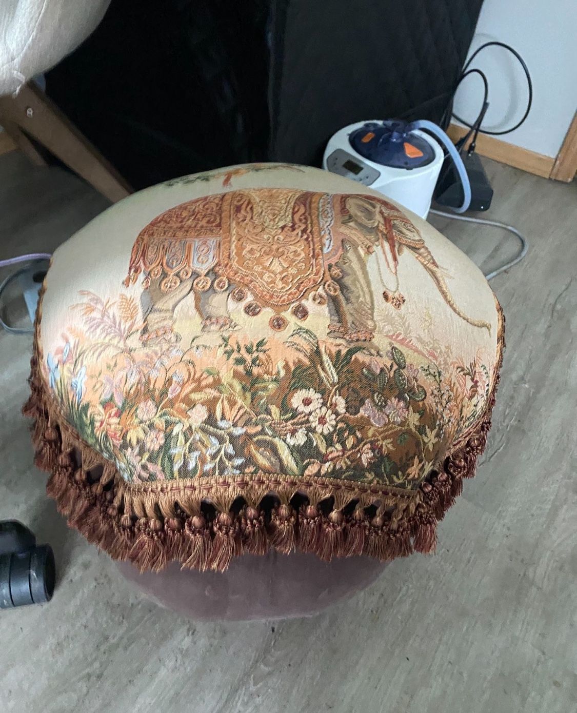 Vintage Tapestry Ottoman 