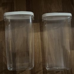 Two plastic canisters 