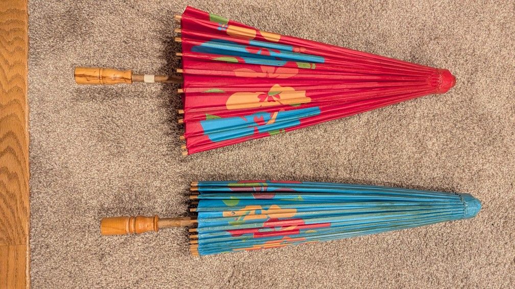 Vintage Asian Paper Parasoles 