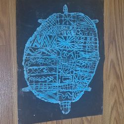 Turtle Painting Black/Turquoise 16x12" 3rd/4th Grade