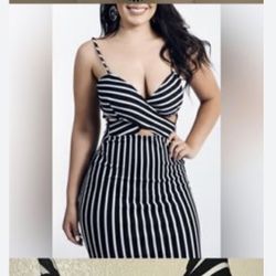 Striped Black And White Dress
