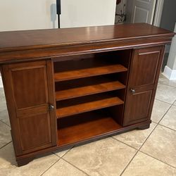 TV Console With Side Storage Shelves 