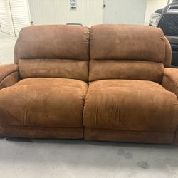 78” Double Suede Double Recliner Sofa - Delivery Available!