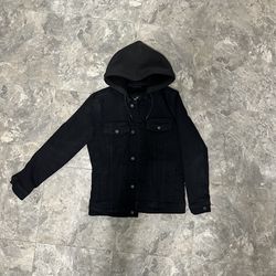 Hollister Black Jean jacket/hoodie MEDIUM 