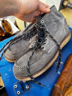 Fernando Strappa Men's Grey Suede Moc-Toe Work Boots - Size 43 (US 9.5-10)