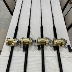 Shimano Tiagra 50WRLRSA on New Black Ilan Rock 30-50lb All Roller Rods 