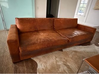 Restoration Hardware Maxwell leather sofa