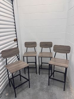 4 Bar Stools Grey , dining chairs