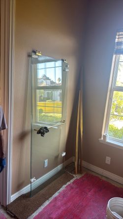 Complete shower door and frame