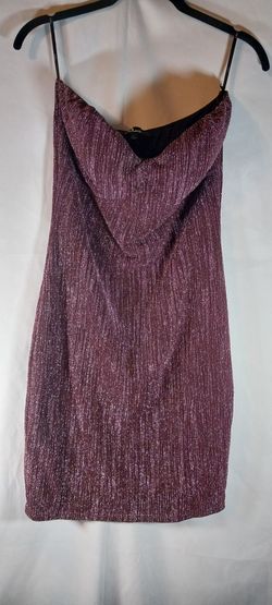 Night Drive Plum Purple Sparkly Strapless Bodycon Dress