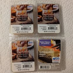 Scented Salted Caramel Butterscotch And Maple Cream Wax Cubes Bundle Of 4 