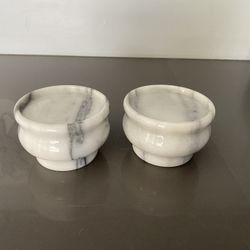 2 Marble Candle Holders 