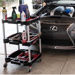 Mechanic's Three-Shelf Tool Cart
