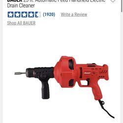 Drain Cleaner 23 ft. Automatic-Feed Handheld Electric