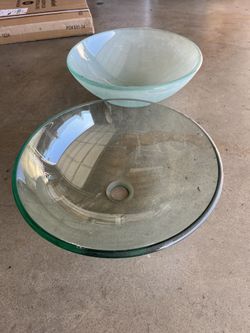 Glass Vessel Sinks 18.9” (2 Bowls)