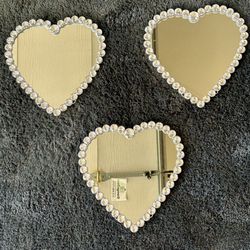 Pretty Crystal Heart Mirrors 10” NEW $10/each