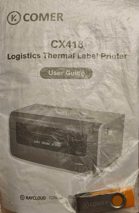 Comer CX418 Thermal Label Printer (with Cords & 25 Blank Labels)