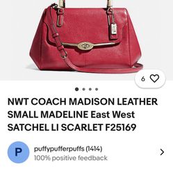 Coach Red Purse 