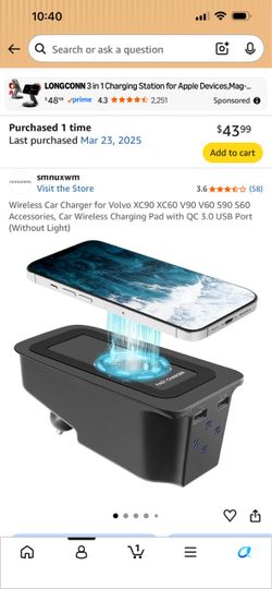 Wireless Car Charger Pad with QC 3.0 USB Port