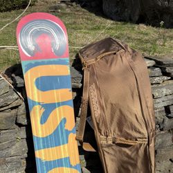 Burton Custom Snowboard with K2 Sleeve Bag